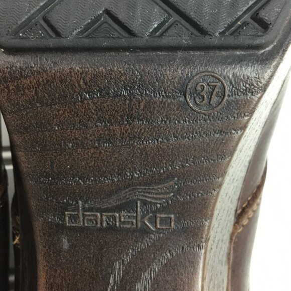 Dansko Pearl Womens 7 Leather Slingback Clogs Brown - Picture 11 of 12